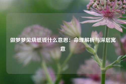 做梦梦见烧纸钱什么意思:命理解析与深层寓意